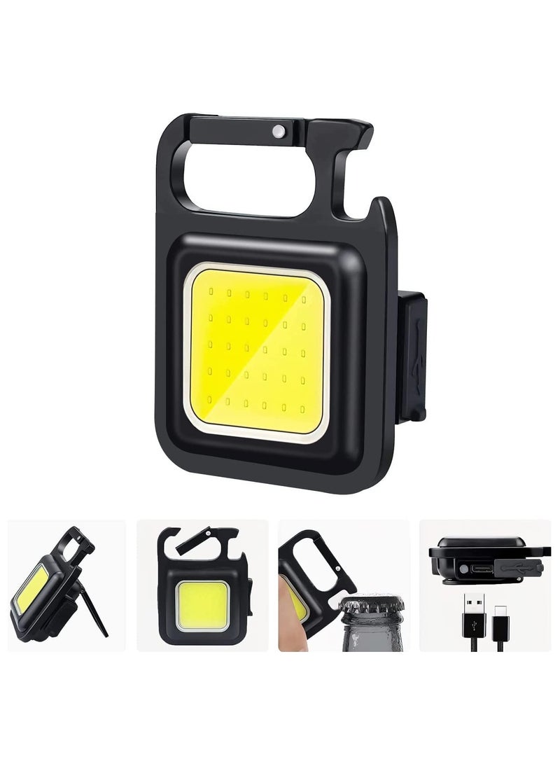 ELTRAZONE Mini Flashlight, 800Lumens COB Bright Rechargeable Keychain Flashlights, Black, LEDLIG01-B - Image 1