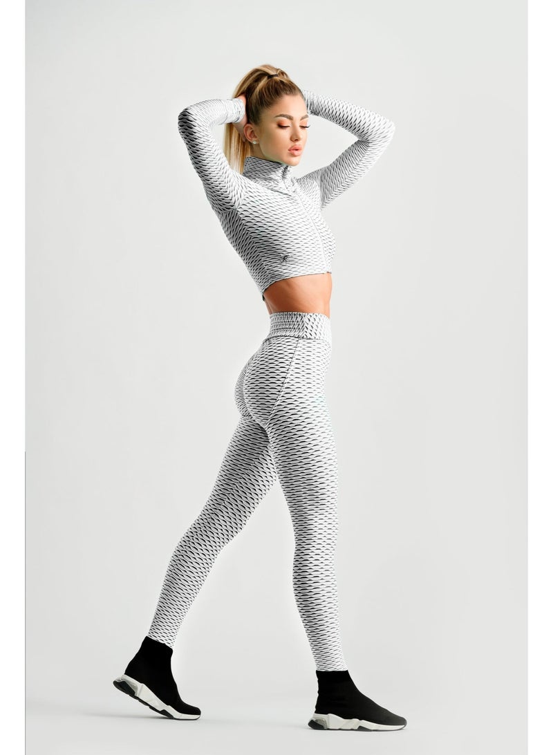 Tessitura Crop zipper top 3D - White - Image 1