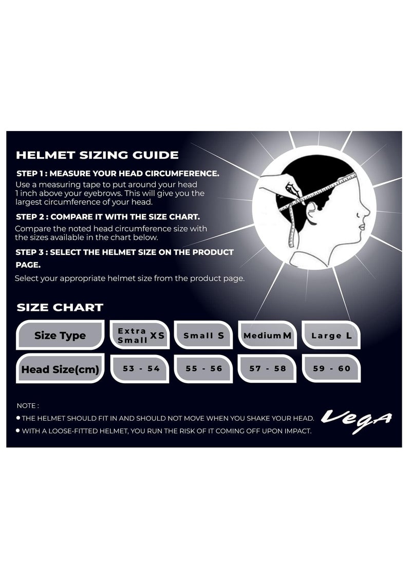 Vega - Vega Bolt ISI DOT Certified Full Face Gloss Finish Helmet for Men and Women with Clear Visor - Image 1
