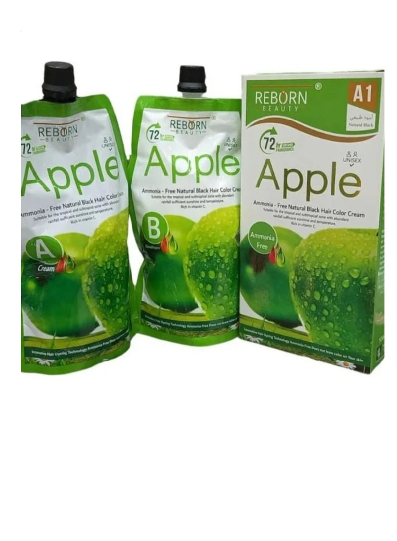 ريبورن كريم صبغة شعر خالي من المونيا اسود طبيعي 500 مل+ 500مل