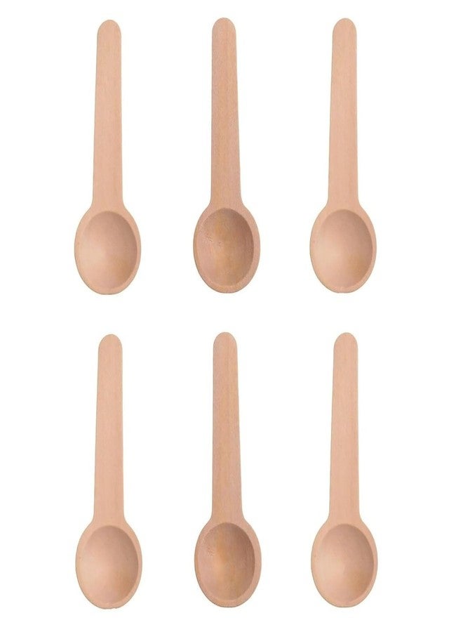 TOP TRICK Round Mini Wood Spoon with Short Handle,Handmade Wooden Spoon Perfect for Small Jars for Spices, Condiments, Seasoning, Coffee, (6 Pieces Set) | Beige Finish Measuring Spoon - Image 1