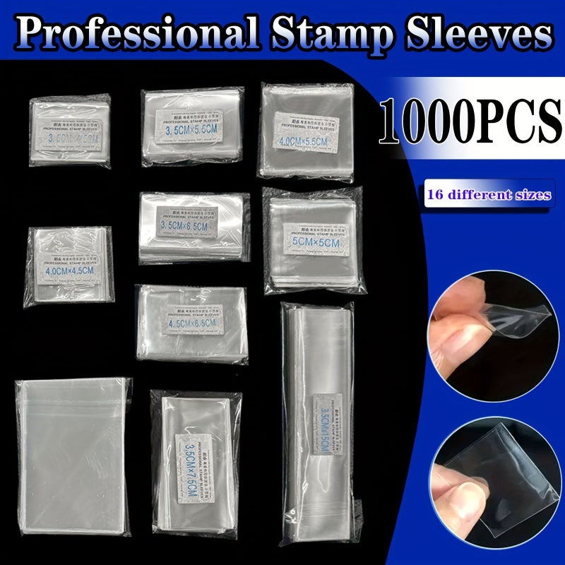 1000 PCS Stamp Protection Bags 10 Models OPP Storage Pouches for Collection Display and Coin Suitable for All Sizes - Image 4