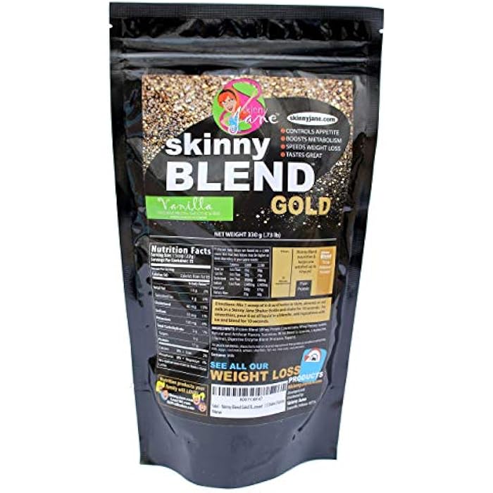 Skinny Jane Skinny Blend Gold – Protein Shake for Women – Low Sugar, Low Carb – Supports Metabolism and Energy – Creamy Vanilla – 15 Servings - Image 1
