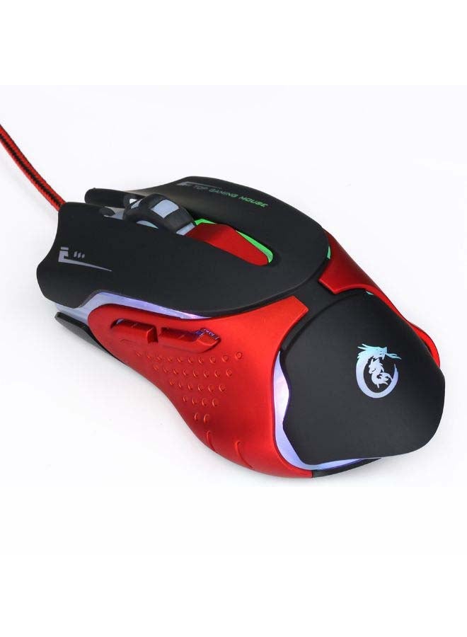 NIBEMINENT Ergonomic Design Wired Gaming Mouse Black/Red - Image 3