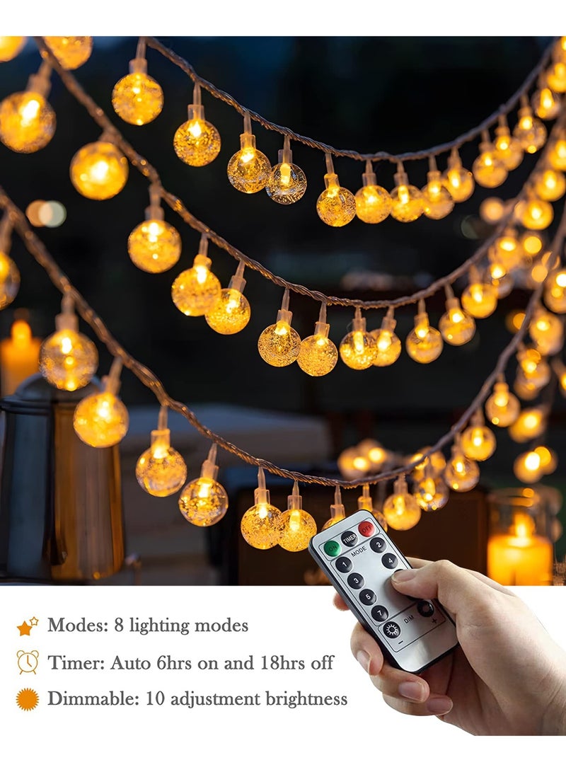 33ft 80LED Globe String lghts Fairy Battery Operated String with Remote Waterproof Indoor Outdoor Hanging Lights Christmas for Home Party Patio Garden Wedding - Image 3