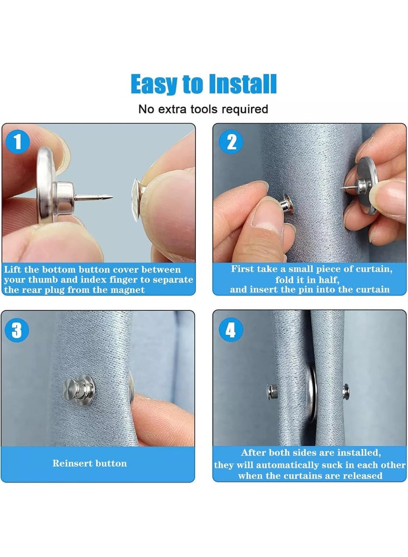 Double-Sided Magnetic Curtain Clips for Light Control, Ideal for Home, Bedroom, and Office,8pairs - Image 4