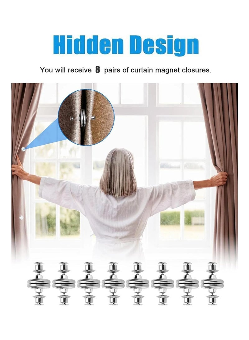 Double-Sided Magnetic Curtain Clips for Light Control, Ideal for Home, Bedroom, and Office,8pairs - Image 1