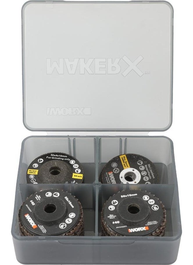 WORX WA7213 50MM 16 Piece Professional Cutting Grinding Sanding Accessory Set  - Image 1