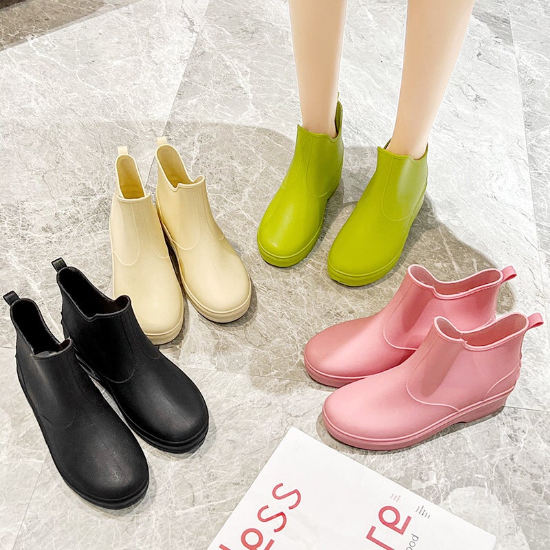 Fashion Rain Boots Women'S Single-Layer Shoes Link Outdoor Versatile Rain Boots Non-Slip Kitchen Rubber Shoes - Image 2