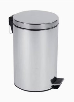 Generic Stainless Steel Pedal Round Bin Silver 5L 