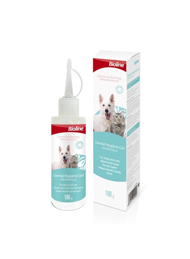 بايولاين بيولاين جل تنظيف الأسنان للقطط والكلاب 100 جم | جل العناية بالفم لتنظيف الأسنان، نفس منعش ولثة صحية - Image 1