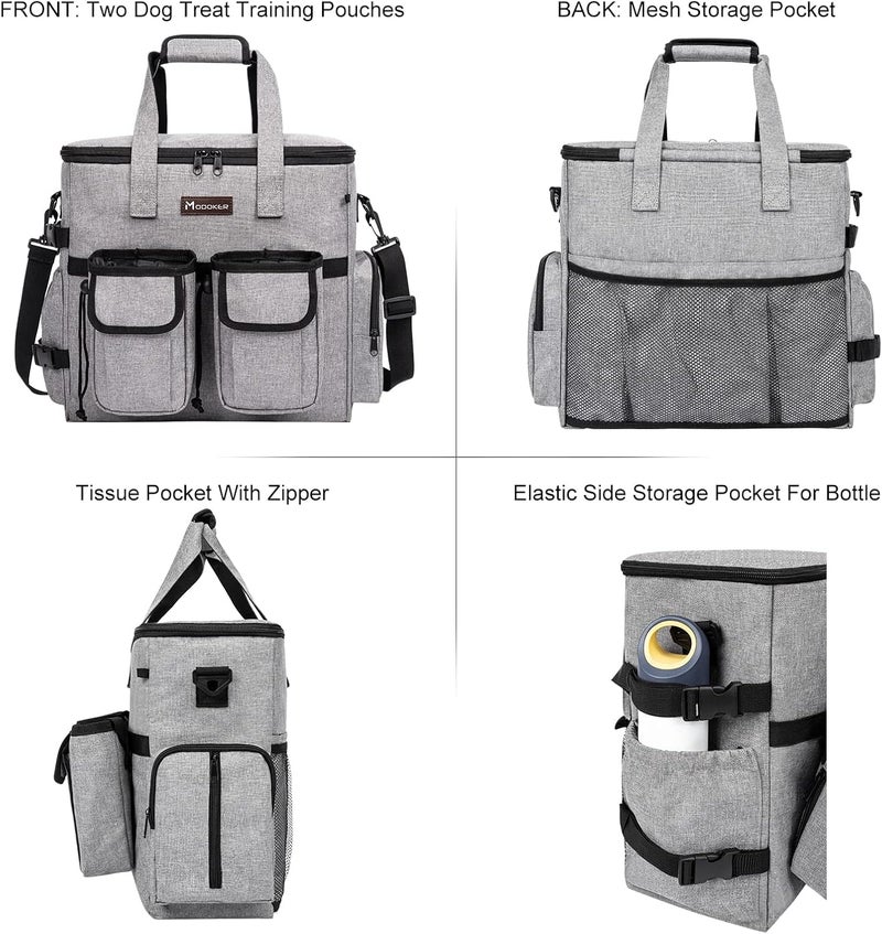 Modoker Dog Travel Organizer with 2 Collapsible Bowls for Supplies & Accessories, Airline Approved Dog Tote Pet Travel Bag with 2 Travel Food Container - Image 2