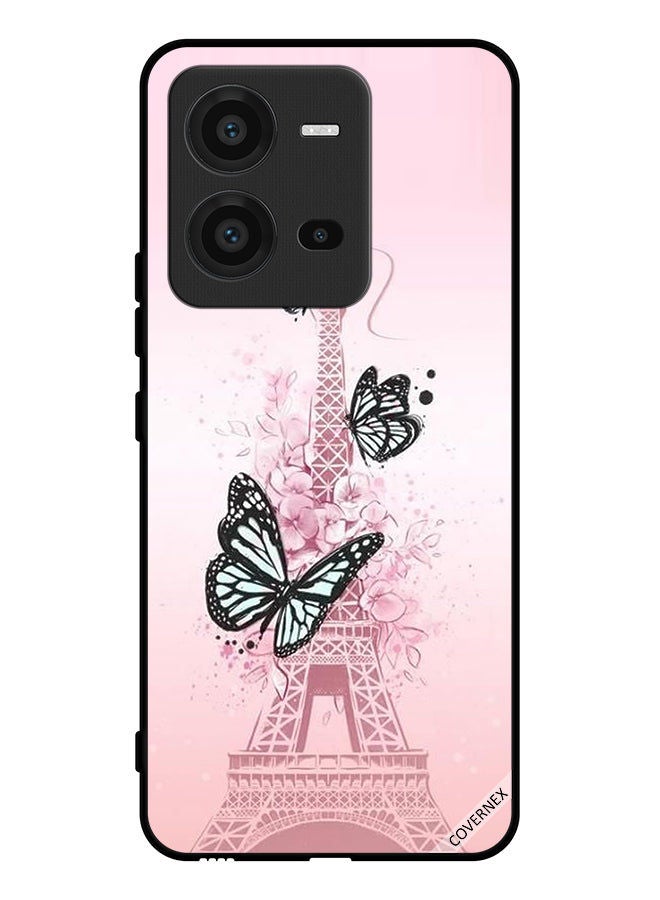 Covernex Protective Case Cover For vivo V25 Butterflies On Eiffel Tower - Image 1