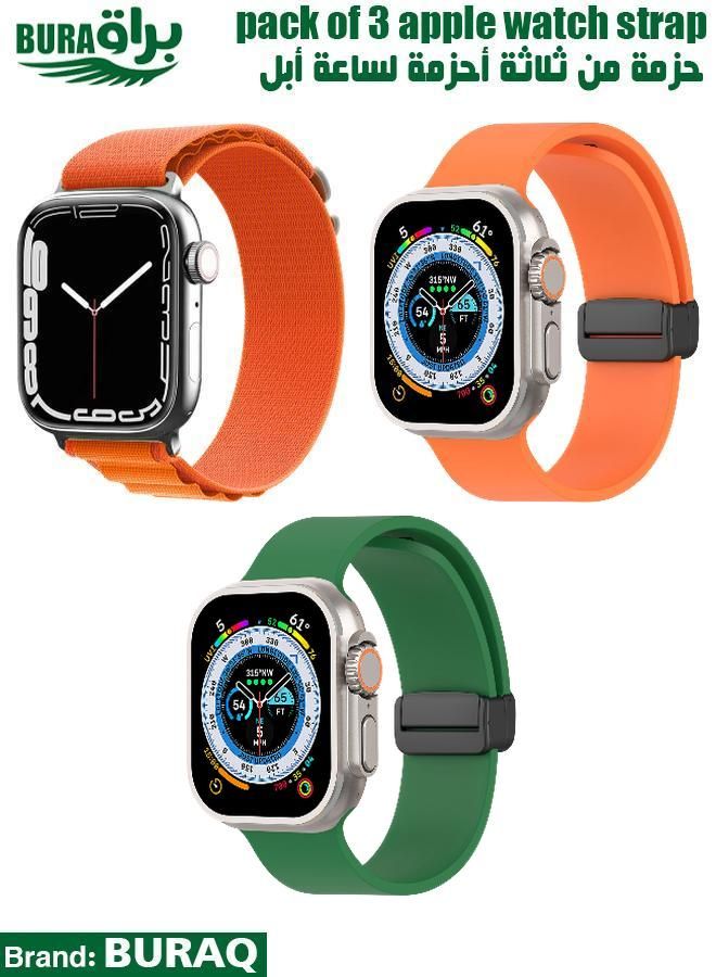 BURAQ Apple Watch Band Strap For Apple Watch Ultra 2/Ultra 49mm, Series 10 46mm, 9/8/7 45mm, SE2/SE/6/5/4 44mm, 3/2/1 42mm