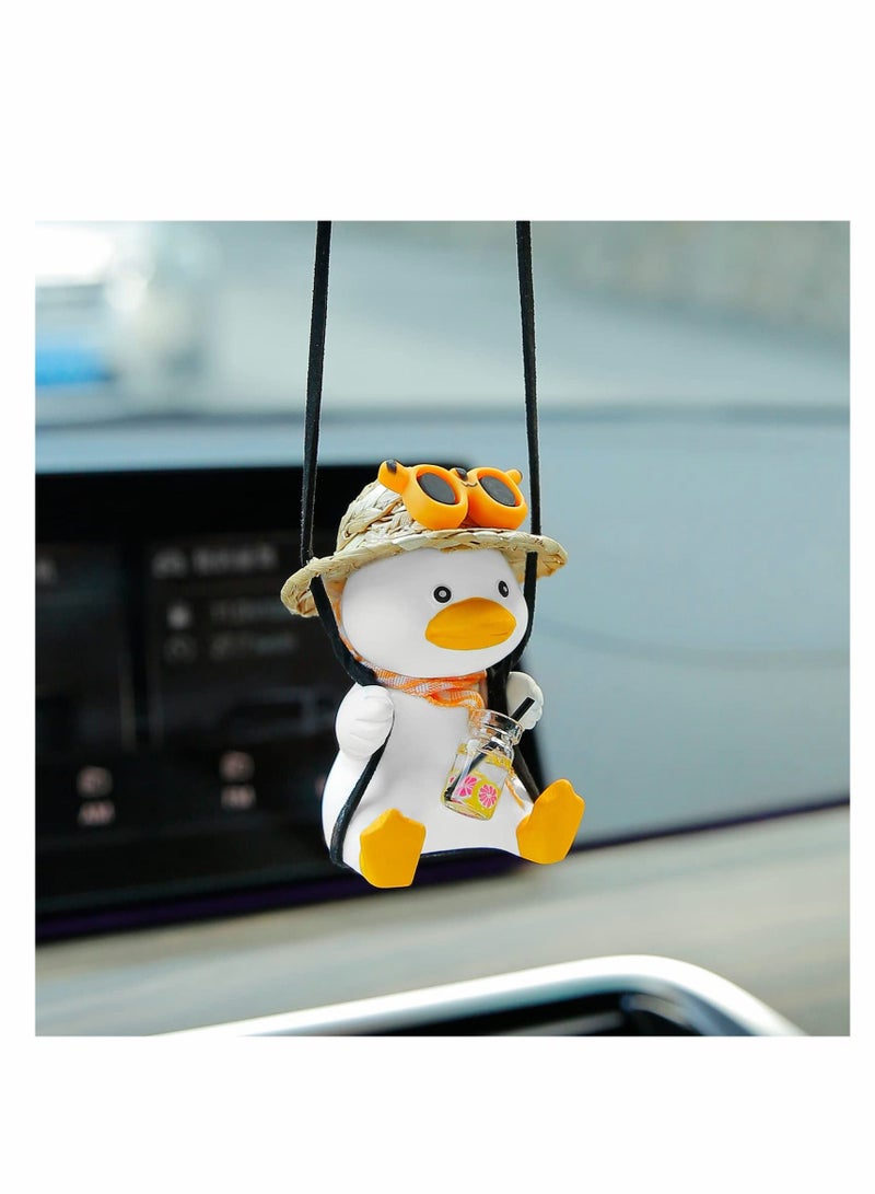Excefore Cute Swing Duck Car Pendant Interior Rearview Mirrors Charms Ornament Room Decor for Home Indoor - Image 1