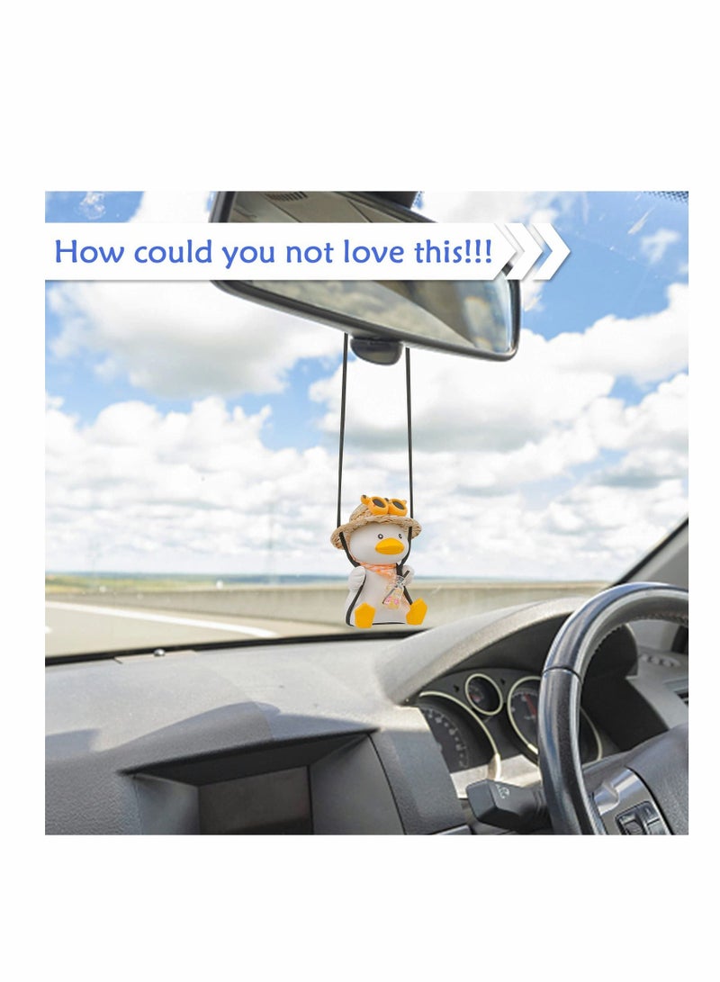 Excefore Cute Swing Duck Car Pendant Interior Rearview Mirrors Charms Ornament Room Decor for Home Indoor - Image 2