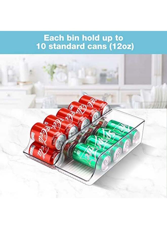 Generic Puricon Drink Can Dispenser Clear Plastic Refrigerator Organizer Box For Cans And Food Container Holds Up To 10 Packs For Refrigerator Kitchen And Food Storage Cabinet 2 Packs/Small Transparent  - Image 2