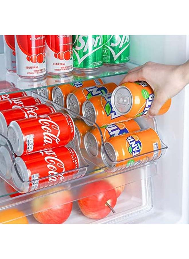 Generic Puricon Drink Can Dispenser Clear Plastic Refrigerator Organizer Box For Cans And Food Container Holds Up To 10 Packs For Refrigerator Kitchen And Food Storage Cabinet 2 Packs/Small Transparent  - Image 3