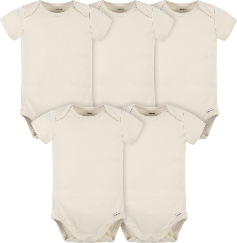 Gerber unisex-baby 5 Pack Onesies Multi-Packs Bundle Interlock 180 gsm Shirt (pack of 5) - Image 1