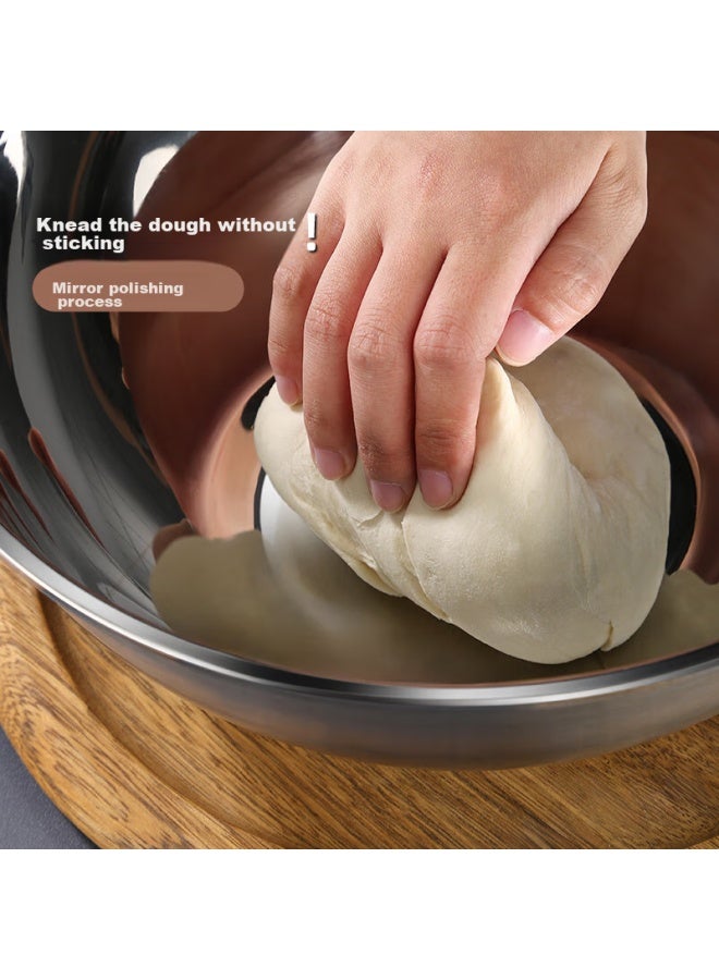 Newair Food-grade 304 Stainless Steel Kneading And Mixing Bowl, Deep Kitchen Mixing Bowl For Home Use, Vegetable Washing And Food Preparation - Image 3