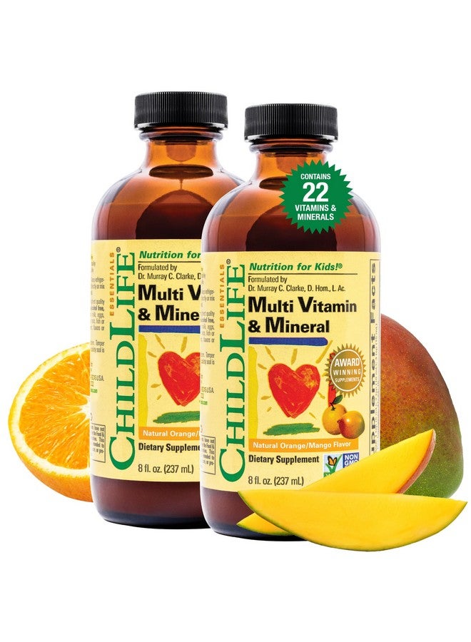 CHILDLIFE Essentials Kids Multivitamin & Mineral - Kids Vitamins, Liquid Multivitamin for Kids, Toddler Multivitamins, Liquid Vitamins, Baby Multivitamin - Natural Orange & Mango, 8 Fl Oz (Pack of 2) - Image 1