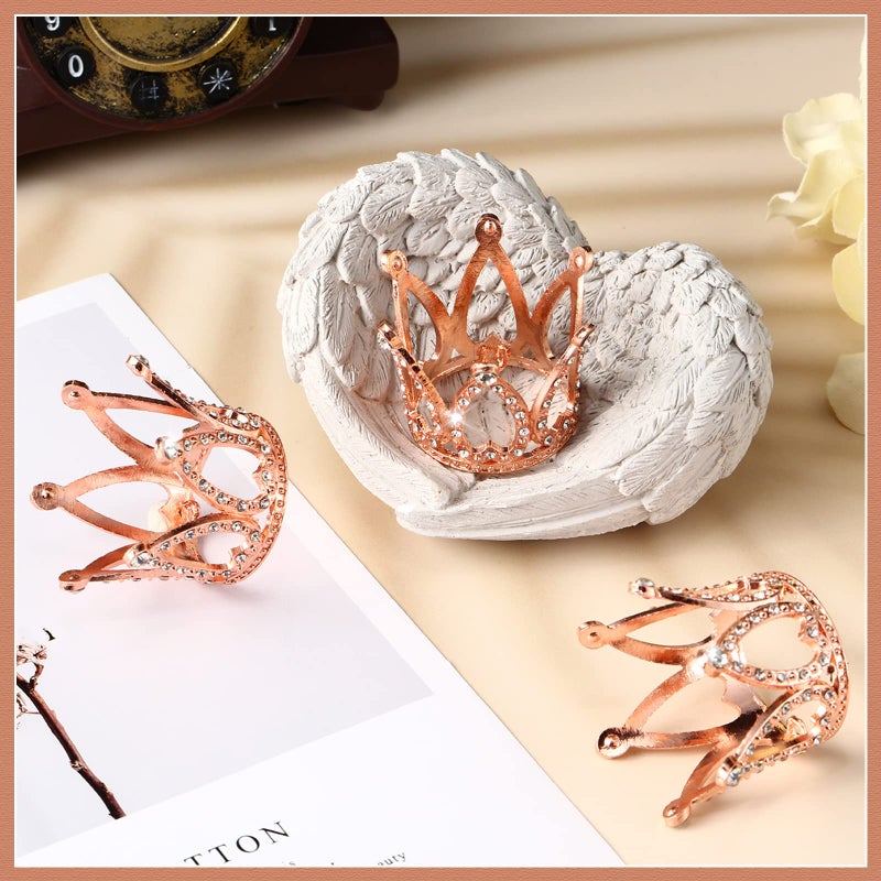 Yulejo 24 Pcs Crown Cake Topper Mini Baby Crown Tiny Queen Crown Small Princess Headpiece Cake Decoration for Women Lady Girl Bridal Wedding Royal Themed Baby Shower Decor Birthday Party (Rose Gold) - Image 4