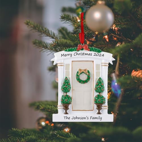 MAXORA White Door Christmas Tree Ornament - Personalized Housewarming Gift, New Home Hostess Gift, Our First Christmas in Our New Home 2025, New House Gifts for Homeowners - Image 2