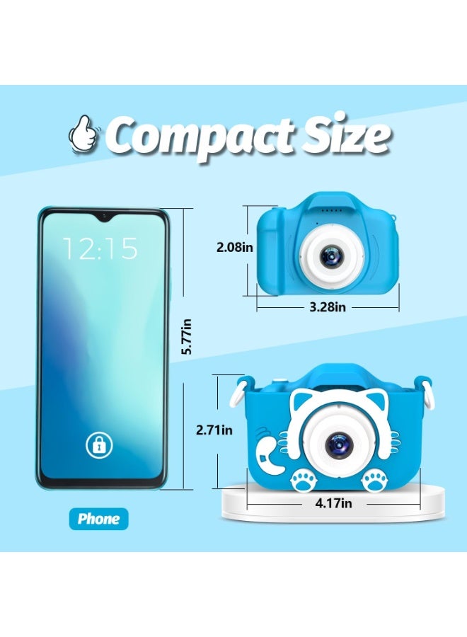 Kids Camera Toys for 3-8 Year Old Girls Boys,Children Digital Video Camcorder Camera with Cartoon Soft Cover, Best Chritmas Birthday Festival Gift for Kids - 32G SD Card Included - Image 2