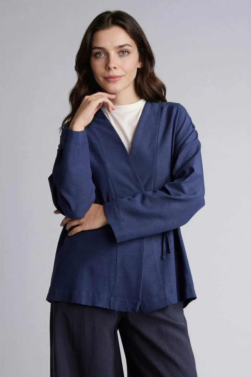 Defacto Regular Fit Linen Blended Long Sleeve Tunic