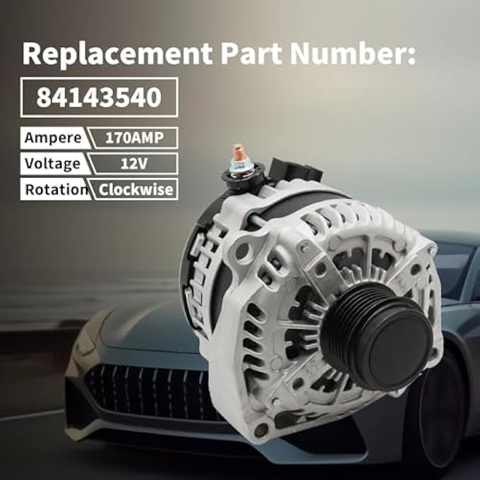 Yunnergo 84143540 170Amp 12V Alternator Compatible with Tahoe Sierra Escalade Yukon Camaro 2015-2020 - Image 2
