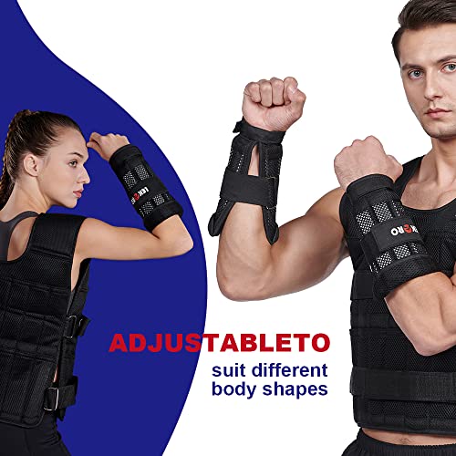 LEKÄRO Wrist Arm Weights, Adjustable Wrist Weights, Removable Wrist Ankle Weights for Men Women, for Fitness, Walking, Jogging, Workout, Running, 1Pair 2 Pack (Adjustable Wrist Arm Weights 4.4 LBS) - Image 3