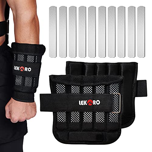 LEKÄRO Wrist Arm Weights, Adjustable Wrist Weights, Removable Wrist Ankle Weights for Men Women, for Fitness, Walking, Jogging, Workout, Running, 1Pair 2 Pack (Adjustable Wrist Arm Weights 4.4 LBS) - Image 1
