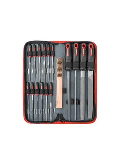 Hi-Spec 17 Piece Carbon-Steel Hand & Needle File Tool Set. 4 Piece Large Flat, Half-Round, Round & Triangle & 12 Piece Fine Micro Needle Files for DIY Craftwork, Metal & Wood Flat File  - Image 2