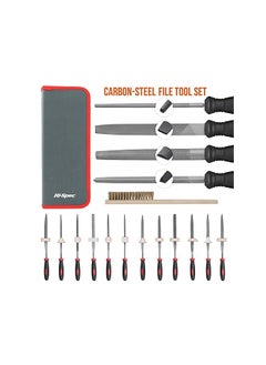 Hi-Spec 17 Piece Carbon-Steel Hand & Needle File Tool Set. 4 Piece Large Flat, Half-Round, Round & Triangle & 12 Piece Fine Micro Needle Files for DIY Craftwork, Metal & Wood Flat File  - Image 3
