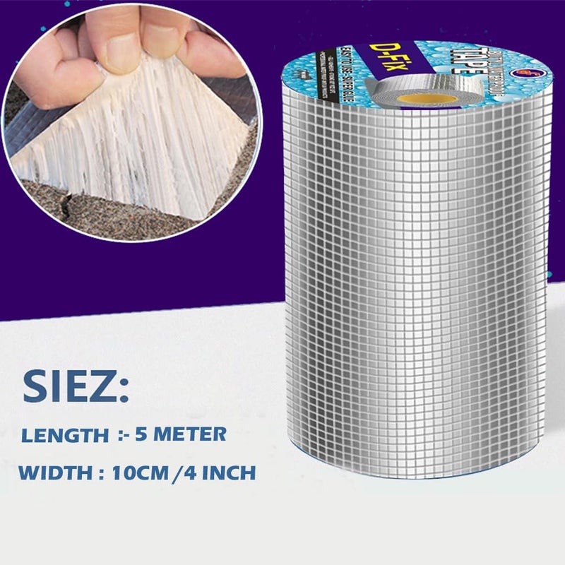 D-Fix ® Butyl Tape - 5 Meters in Length 96mm / 04" Width - 1 Roll Per Pack - Butyl Tape for Pipe and Water Leakage, Waterproof and Weatherproof Tape - Image 2