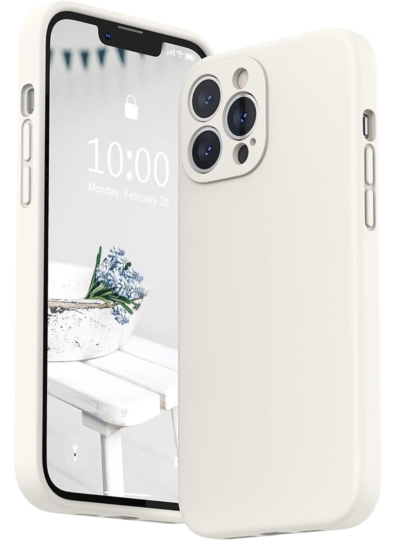 Theodor غطاء حماية لهاتف أبل آيفون 12 برو ماكس سيليكون سائل أبيض - Image 1