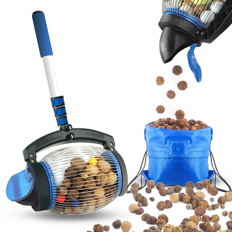 Zozen Nut Gatherer Acorn Picker Upper Pecan Picker Upper  Directly Dump Outlet Apply to Acorn Pecan Buckeyes Hickory Nuts Nerf Balls Golf Balls Objects Size 38 to 1 1 Gallon
