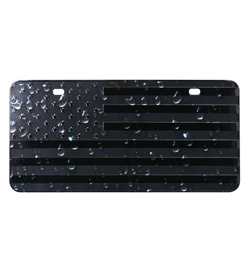 FlyChetah American Front Flag License Plate, Custom Novelty Vintage Aluminum Metal 3D Pfenk License Plate Tag Vanity Gift Patriotic Embossed License Plates 6 x 12 inch, Black - Image 4
