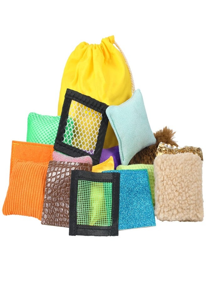 Kathfly 15 Pcs Sensory Bean Bags Shape Texture Color & Feel Sorting Sensory Items with Drawstring Bag for Autistic People Need Supply for ADHD Adults Women Men(Square) - Image 3