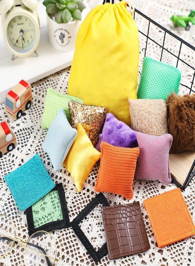 Kathfly 15 Pcs Sensory Bean Bags Shape Texture Color & Feel Sorting Sensory Items with Drawstring Bag for Autistic People Need Supply for ADHD Adults Women Men(Square) - Image 4