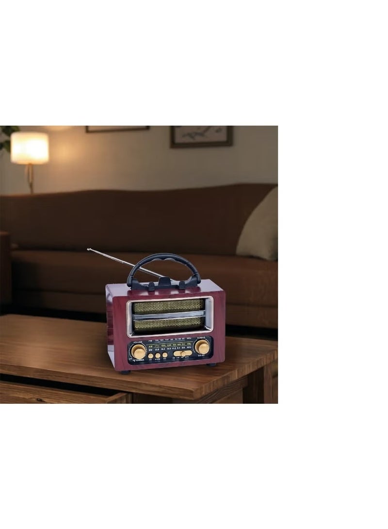 Torima Vintage Brown Wireless Bluetooth Speaker with FM Radio – Classic Retro Design & Rich Premium Sound - Image 4