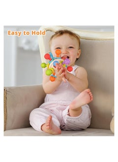 DMG TECH Teething Toys for Babies 0-6 Months, Montessori Toys for Babies 6-12 Months Teether,Baby Teething Toys Newborn Chew Toys,Teething Ball Rattle Teethers Toys Grasping Activities Baby Toys Gift  - Image 2