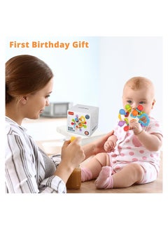 DMG TECH Teething Toys for Babies 0-6 Months, Montessori Toys for Babies 6-12 Months Teether,Baby Teething Toys Newborn Chew Toys,Teething Ball Rattle Teethers Toys Grasping Activities Baby Toys Gift  - Image 3