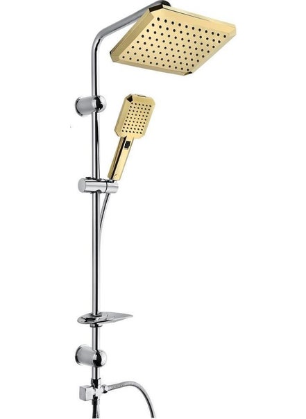VILAS Alina Premium Gold Chromed Functional Brass Pipe Shower Set 