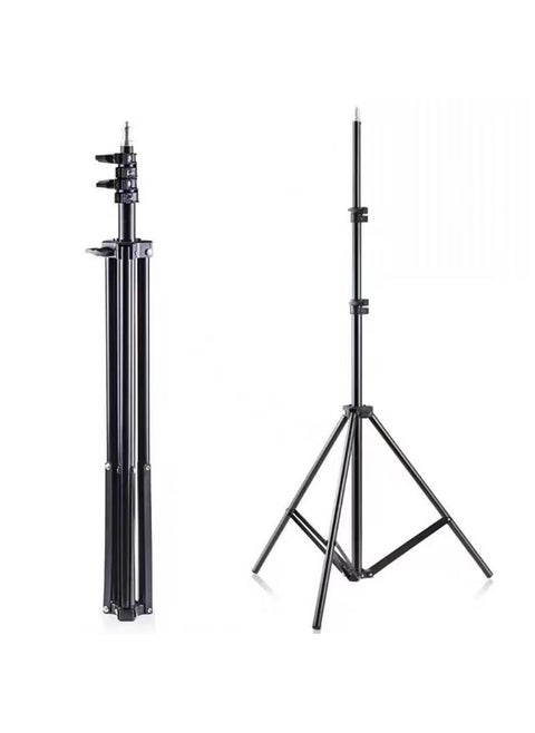1.6 Meter Stand Tripod Mobile Phone Lighting Stand Photography Fill Light Lamp Stand Iron Material Three Sectional Design 2.1m support