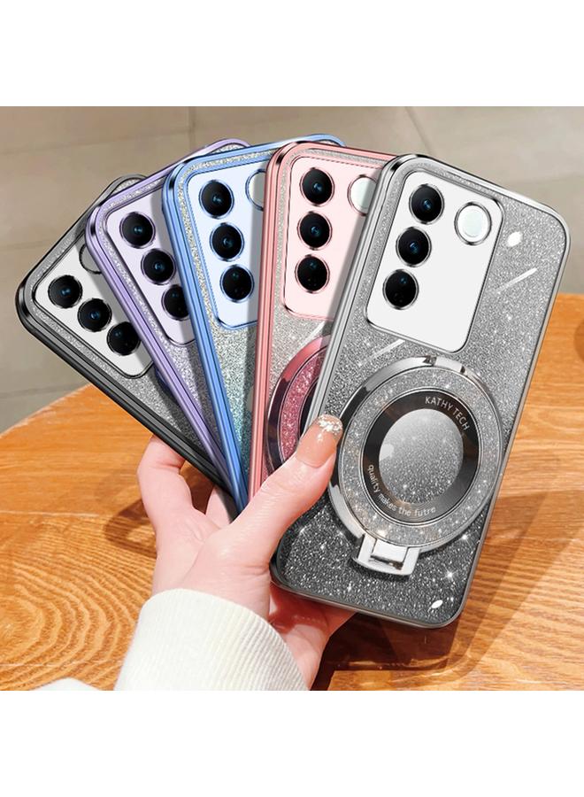 إيروريكس جراب لهاتف vivo S16e، جراب دائري من مادة TPU بحامل لامع متدرج مطلي - Image 2