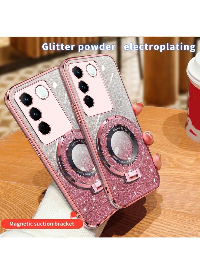 إيروريكس جراب لهاتف vivo S16e، جراب دائري من مادة TPU بحامل لامع متدرج مطلي - Image 3