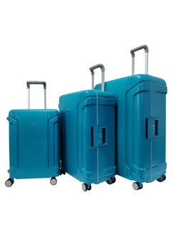 Track Luggage Set Unbreakable Hard Side Heavy Duty Travel Bag Trolley 3 Pieces Set With Spinner Wheels & Lock (20/25/29 Inches) (Turquoise)  - Image 1