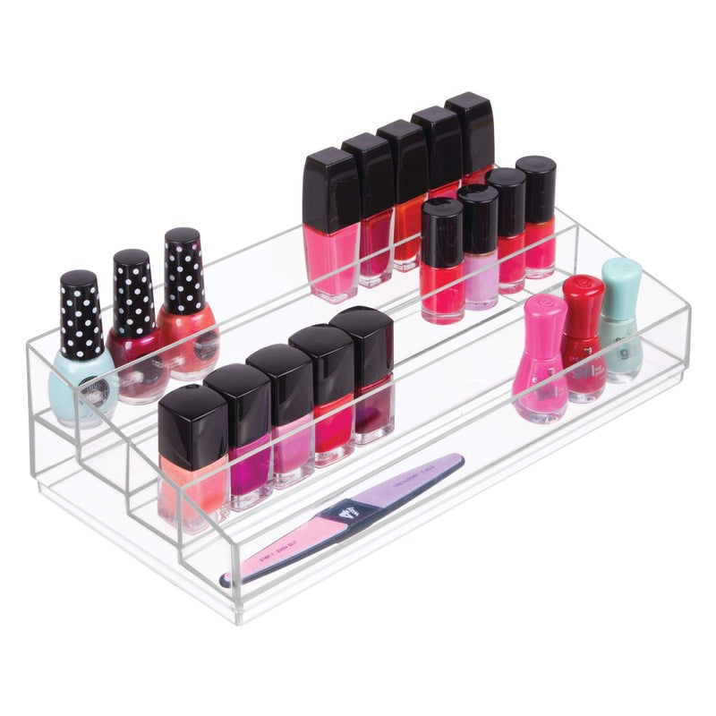 InterDesign iDesign Tiered Cosmetics & Nail Polish Organizer, The Clarity Collection - 12.75 IN X 6.5IN X 3.75 IN, Clear - Image 3