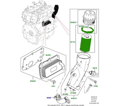 LAND ROVER GENUINE LAND ROVER OIL FILTER RANGE ROVER EVOQUE DISCOVERY SPORT VELAR DISCOVERY RANGE ROVER 13 ON SPORT 14 2.0L I4 PETROL ON OEM NEW LR073669 - Image 2